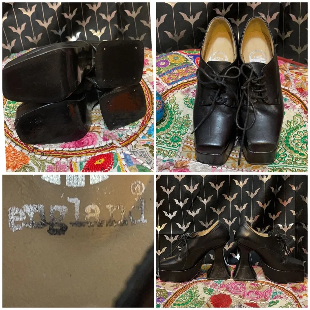 90s platform Gothic shoes vintage pikes witch heel - Picture 5 of 5